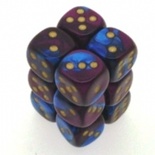 12 d6 Dice Chessex GEMINI BLUE PURPLE 26628 Dadi