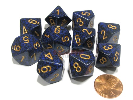 10 d10 Dice Chessex SPECKLED COBALT 25137 Dadi
