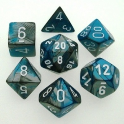 7 Dice Chessex GEMINI STEEL TEAL 26456 Dadi