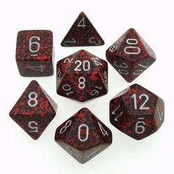 7 Dice Chessex SPECKLED SILVER VOLCANO SILVER 25344 Dadi