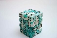 36 d6 Dice Chessex Gemini WHITE TEAL  26844  Dadi