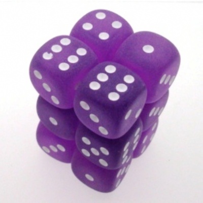 12 d6 Dice Chessex FROSTED PURPLE LE433 Dadi