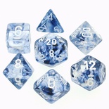 7 Dice Chessex NEBULA BLACK 27408 Dadi