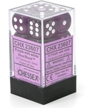 12 d6 Dice Chessex TRANSLUCENT PURPLE WHITE 23607 Dadi