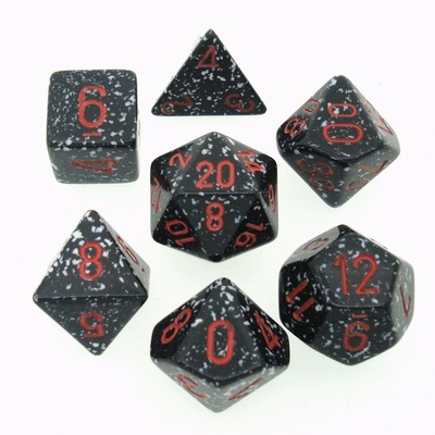 7 Dice Chessex SPECKLED SPACE Red 25308 Dadi