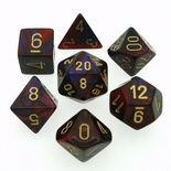 7 Dice Chessex GEMINI PURPLE RED 26426 Dadi