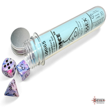 7 Dice Set Chessex LAB DICE  FESTIVE HYDRANGEA BLACK 30065  Dadi