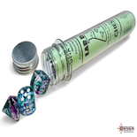 7 Dice Set Chessex LAB DICE FESTIVE HYDRANGEA BLACK 30068 Dadi