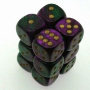 12 d6 Dice Chessex GEMINI PURPLE TEAL 26649 Dadi