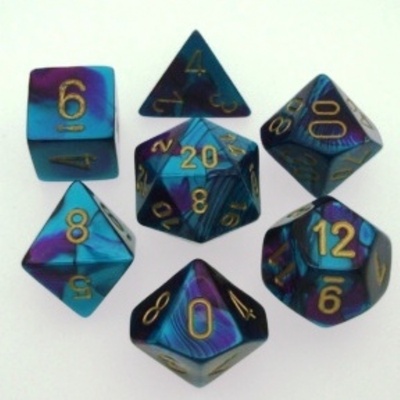 7 Dice Chessex GEMINI PURPLE TEAL 26449 Dadi