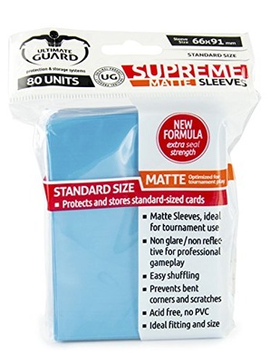 80 Supreme Sleeves Ultimate Guard Magic MATTE LIGHT BLUE Bustine Protettive CELESTE