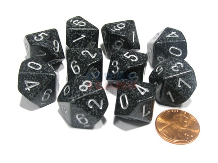 10 d10 Dice Chessex SPECKLED NINJA 25118 Dadi
