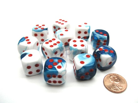 12 d6 Dice Chessex Gemini Polyhedral ASTRAL BLUE 26657 Dadi