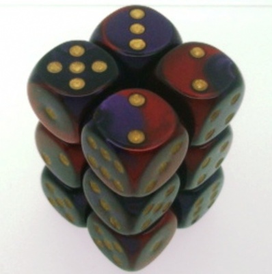 12 d6 Dice Chessex GEMINI PURPLE RED 26626 Dadi