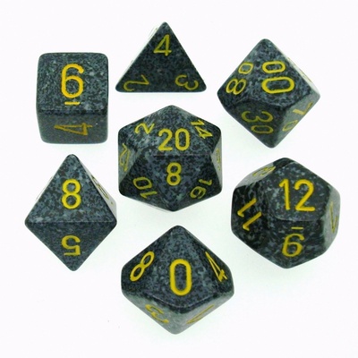 7 Dice Chessex SPECKLED URBAN CAMO YELLOW 25328 Dadi