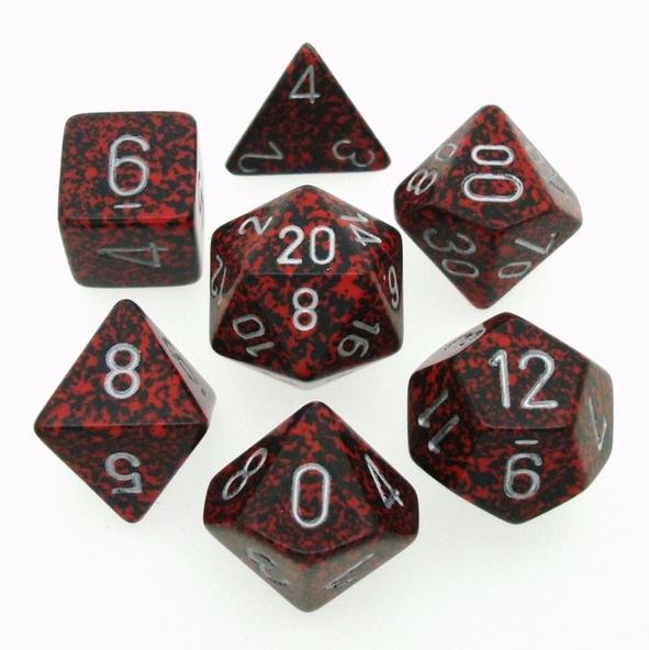 7 Dice Chessex SPECKLED SILVER VOLCANO SILVER 25344 Dadi immagine 1