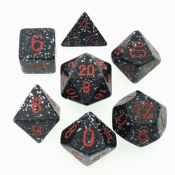 7 Dice Chessex SPECKLED SPACE Red 25308 Dadi