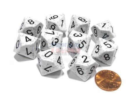 10 d10 Dice Chessex SPECKLED ARCTIC CAMO 25111 Dadi