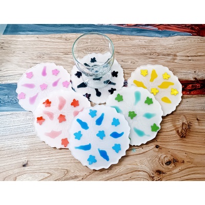 Set 6x Sottobicchieri in Resina - Meeple