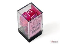 7 Dice Set Chessex BOREALIS LUMINARY Pink silver 27584 Dadi