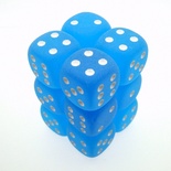 12 d6 Dice Chessex FROSTED CARIBBEAN BLUE 27616 Dadi