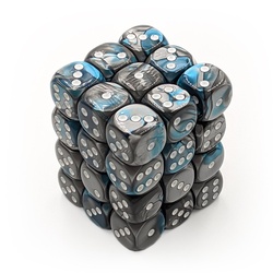 36 d6 Dice Chessex Gemini STEEL TEAL 26856 Dadi