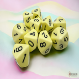 Set d10 Dice Chessex Opaque Pastel YELLOW black 25262 Dadi