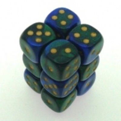 12 d6 Dice Chessex GEMINI BLUE GREEN Dadi 26636