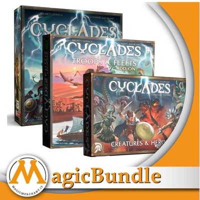 Cyclades Edizione Leggendaria - Bundle Base + Kit Miniature Truppe e Flotte + Creature ed Eroi