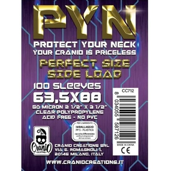 100 Sleeves PYN 63,5x88 Perfect Size Side Load Bustine Protettive immagine 1