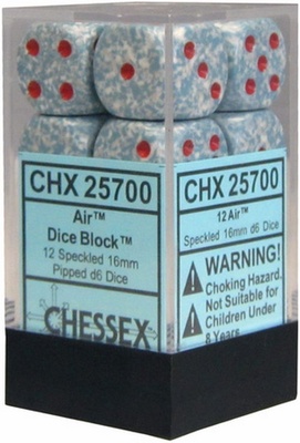 12 d6 Dice Chessex SPECKLED AIR RED Dadi 25700
