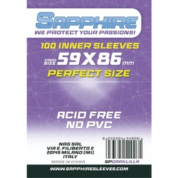 100 Sleeves Sapphire DARK LILLA 59x86 PERFECT SIZE Bustine Protettive