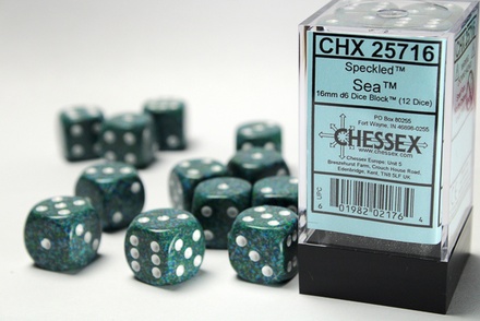 12 d6 Dice Chessex SPECKLED SEA 25716 Dadi