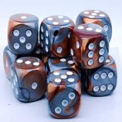 12 d6 Dice Chessex GEMINI COPPER STEEL 26624 Dadi