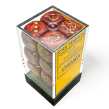 12 d6 Dice Chessex SOVIET UNION War Dice SCARAB SCARLET gold 29063 Dadi