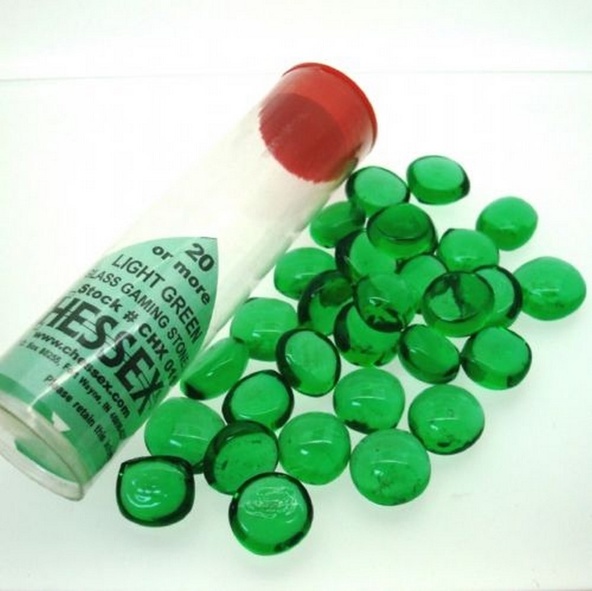 20+ Glass Gaming Stones Chessex 01135 LIGHT GREEN Token Counter Pietrine Trasparenti immagine 1
