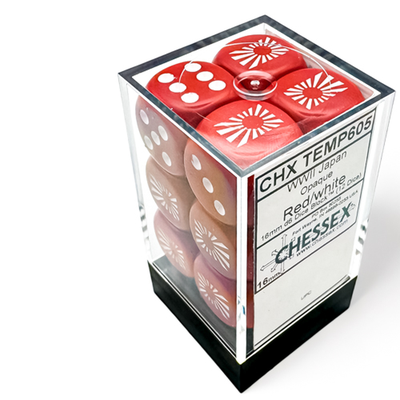 12 d6 Dice Chessex JAPAN  War Dice RED black 29062 Dadi