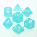 7 Dice Chessex FROSTED TEAL 27405 Dadi