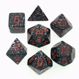 7 Dice Chessex SPECKLED SPACE Red 25308 Dadi