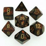 7 Dice Chessex SCARAB  BLUE BLOOD 27419 Dadi BLU SANGUE
