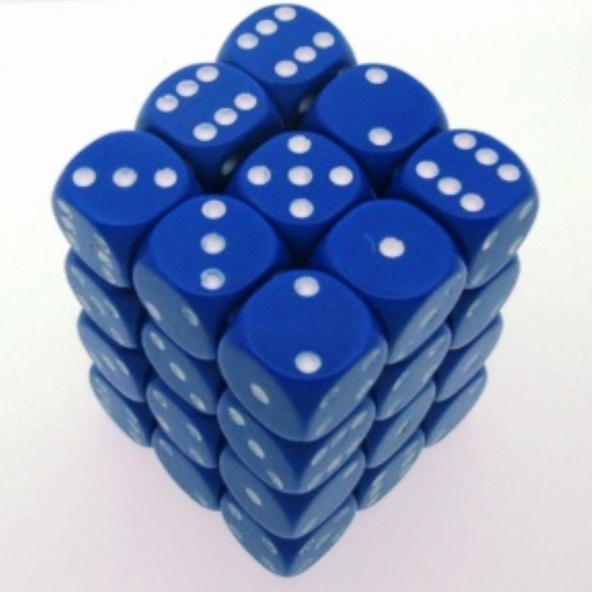 36 d6 Dice Chessex OPAQUE BLU 25806 Dadi immagine 1