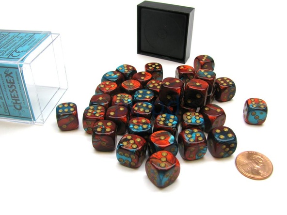 36 d6 Dice Chessex Polyedral RED TEAL 26862 Dadi immagine 1