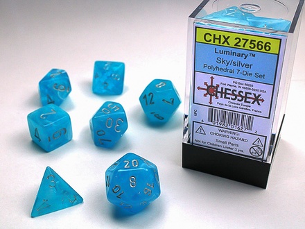 7 Dice Luminary SKY silver Dice 27566 Dadi CIELO argento