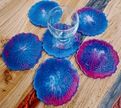 Set 6x Sottobicchieri in Resina - Purple Waterfall