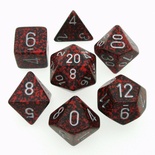 7 Dice Chessex SPECKLED SILVER VOLCANO SILVER 25344 Dadi
