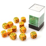 12 d6 Dice Chessex SPECKLED LOTUS  orange yellow Dadi 25712