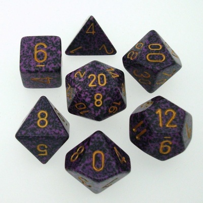 7 Dice Chessex SPECKLED HURRICANE GOLD 25317 Dadi