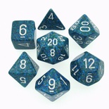 7 Dice Chessex SPECKLED SEA WHITE 25316 Dadi