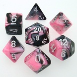 7 Dice Chessex GEMINI BLACK PINK 26430 Dadi