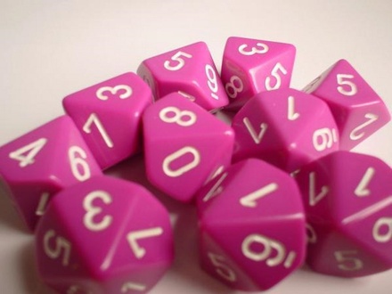 10 d10 Dice Chessex OPAQUE LIGHT PURPLE 25227 Dadi